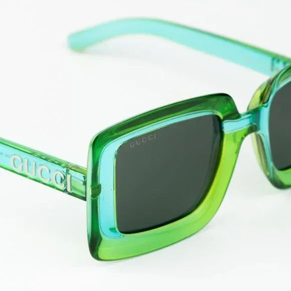 NEW Gucci GG1718S 003 Green Women Square Sunglasses GG 1718S - Picture 6 of 13